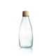 Trinkflasche 0,8 l aus Glas von RETAP mit Verschluss aus Walnuss