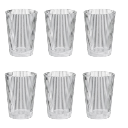 PILASTRO Trinkgläser 24cl 6 Stück von Stelton aus Klarglas mit Rillendesign